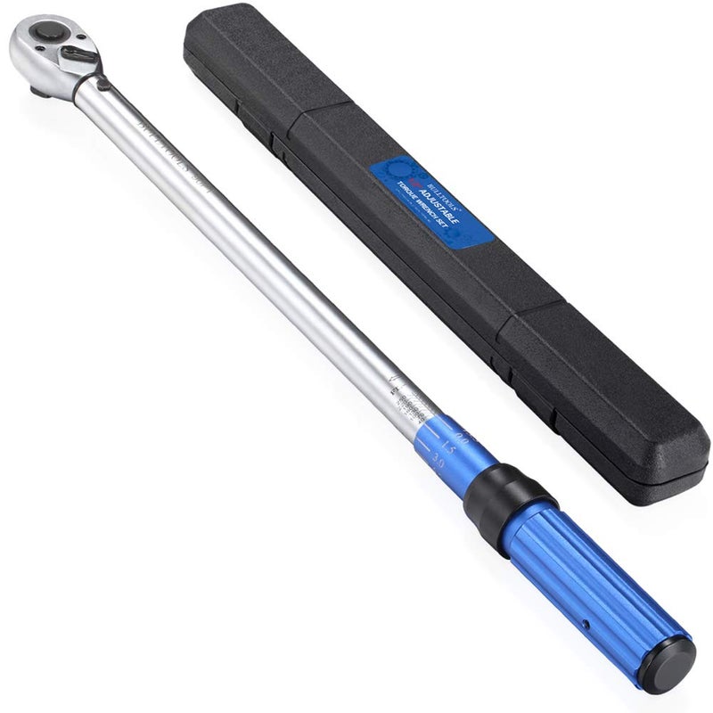 BULLTOOLS 1/2-inch Drive Click Torque Wrench Set Dual-Direction Adjustable 90-tooth Torque Wrench with Buckleï¼ˆ25-250ft.lb / 33.75-337.5Nmï¼‰ - Image 1